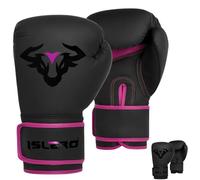Islero Gants de boxe noirs mats pour enfants, sac de frappe, MMA, Muay Thai, garçons, arts martiaux, kick-boxing, entraînement et combat (rose, 113,4 g)