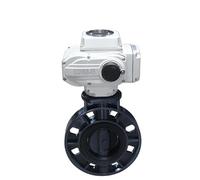 ISLWQOULE 3 inch Electric Butterfly Valve on Off Type DN80 Plastic Motorized Butterfly Valve for Water Usage Sealing(AC110V)
