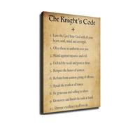 ISMCGPLHPT Chivalry Code Knight's Duty Quote Print - Medieval Knight Vow Poster for Bar & Pub Wall Decor(Unframed,16X24inch(40X60cm))