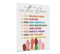 ISMCGPLHPT Colorful Watercolor Art Print Promoting Diversity, Inspirational Equality Poster for Home Office Wall Decor Gift(Framed,08x12inch(20x30cm))