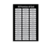 ISMCGPLHPT Gods Promises Bible Verse Poster 48 Scriptures Canvas Wall-Art Christian Encouragement Gift for Men Women Home Decor(Unframed,12X18inch(30X45cm))