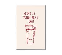 ISMCGPLHPT Retro Bar Cart Poster, Give It Your Best Funny Wall-Art with Drink Graphics, Vintage Home Decor (Unframed,16X24inch(40X60cm))