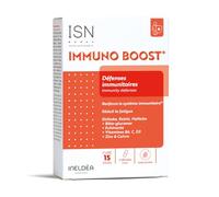 ISN - IMMUNO BOOST® - Renforce l'immunité & Réduit la fatigue - Échinacée, Bêta-glucanes, Vitamines B6, C & D3, Zinc & Cuivre - Complexe de 3 champignons : Reishi, Shiitake & Mitake - Cure de 15 jours