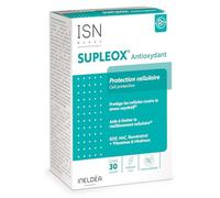 ISN - Supleox® Antioxydant - A base de Resvératrol, NAC, SOD, vitamines C & E - Aide à protéger les cellules contre le stress oxydatif - Cure 30 jours