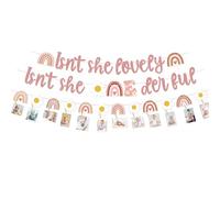 Isn't She Lovely Isn't She Onederful Banner Decorations, Bannière Boho Summer Daisy, Décorations d'anniversaire pour filles Hippie Fête d'anniversaire de 1 an Thème Boho Fête d'anniversaire de 1 an