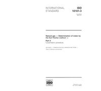 ISO 10101-3:1993, Natural gas -- Determination of water by the Karl Fischer method -- Part 3: Coulometric procedure