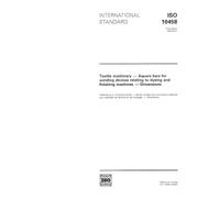 ISO 10458:1993, Textile machinery -- Square bars for winding devices relating to dyeing and finishing machines -- Dimensions