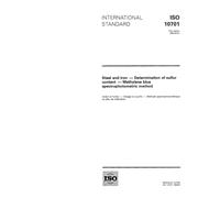 ISO 10701:1994, Steel and iron - Determination of sulfur content - Methylene blue spectrophotometric method
