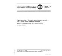ISO 1151-7:1985, Flight dynamics - Concepts, quantities and symbols - Part 7 : Flight points and flight envelopes