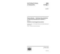 ISO 11748-1:2001, Road vehicles -- Technical documentation of electrical and electronic systems -- Part 1: Content of exchanged documents