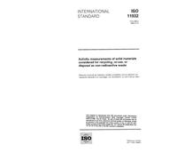 ISO 11932:1996, Activity measurements of solid materials considered for recycling, re-use or disposal as non-radioactive waste