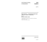 ISO 15500-5:2001, Road vehicles -- Compressed natural gas (CNG) fuel system components -- Part 5: Manual cylinder valve