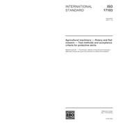 ISO 17103:2003, Agricultural machinery - Rotary and flail mowers - Test methods and acceptance criteria for protective skirts