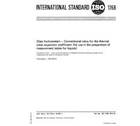 ISO 1768:1975, Glass hydrometers - Conventional value for the thermal cubic expansion coefficient (for use in the preparation of measurement tables for liquids)