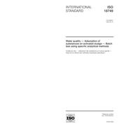 ISO 18749:2004, Water quality - Adsorption of substances on activated sludge - Batch test using specific analytical methods
