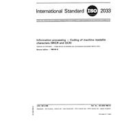 ISO 2033:1983, Information processing - Coding of machine readable characters (MICR and OCR)