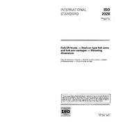 ISO 2328:1993, Fork-lift trucks - Hook-on type fork arms and fork arm carriages - Mounting dimensions