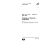 ISO 283-1:2000, Textile conveyor belts -- Full thickness tensile testing -- Part 1: Determination of tensile strength, elongation at break and elongation at the reference load