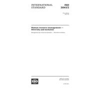ISO 30415:2021, Première édition : Gestion des ressources humaines - Diversité et inclusion