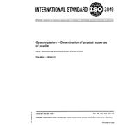 ISO 3049:1974, Gypsum plasters -- Determination of physical properties of powder