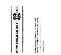 ISO 3820:1978, Cinematography -- Sprockets for 8 mm Type S motion-picture film -- Dimensions and design
