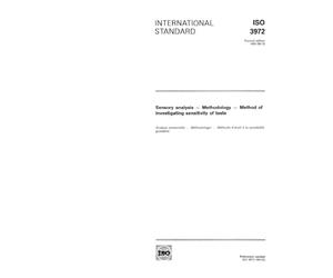 ISO 3972:1991, Sensory analysis -- Methodology -- Method of investigating sensitivity of taste