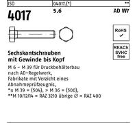 ISO 4017 Vis à tête hexagonale VG selon AD W7 pour la construction d'appareils à pression M6x30 Acier 5.6 brut 500 pces
