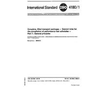 ISO 4180-1:1980, Complete, filled transport packages -- General rules for the compilation of performance test schedules -- Part 1 : General principles