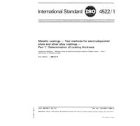 ISO 4522-1:1985, Metallic coatings - Test methods for electrodeposited silver and silver alloy coatings - Part 1 : Determination of coating thickness