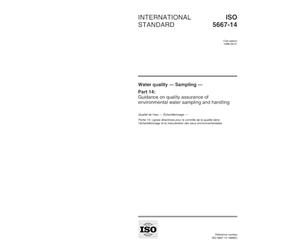 ISO 5667-14:1998, Water quality - Sampling - Part 14: Guidance on quality assurance of environmental water sampling and handling