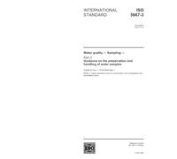 ISO 5667-3:2003, Water quality - Sampling - Part 3: Guidance on the preservation and handling of water samples