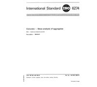 ISO 6274:1982, Concrete -- Sieve analysis of aggregates