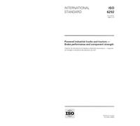 ISO 6292:1996, Powered industrial trucks and tractors - Brake performance and component strength