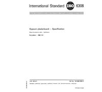 ISO 6308:1980, Gypsum plasterboard -- Specification