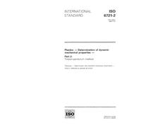 ISO 6721-2:1994, Plastics - Determination of dynamic mechanical properties - Part 2: Torsion-pendulum method