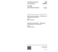 ISO 6746-1:2003, Earth-moving machinery - Definitions of dimensions and codes - Part 1: Base machine