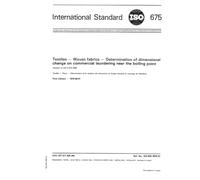 ISO 675:1979, Textiles -- Woven fabrics -- Determination of dimensional change on commercial laundering near the boiling point