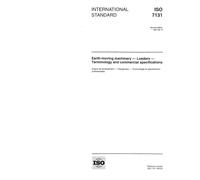 ISO 7131:1997, Earth-moving machinery - Loaders - Terminology and commercial specifications