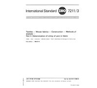 ISO 7211-3:1984, Textiles -- Woven fabrics -- Construction -- Methods of analysis -- Part 3: Determination of crimp of yarn in fabric
