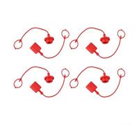 ISO 7241-A Lot de 4 capuchons de protection en caoutchouc rouge pour raccords hydrauliques mâles et femelles de 1/4", 3/8", 1/2", 3/4" et 2,5 cm (2,5 cm)