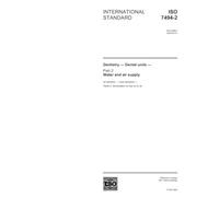 ISO 7494-2:2003, Dentistry - Dental units - Part 2: Water and air supply