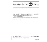 ISO 7641-1:1983, Road vehicles - Caravans and light trailers - Calculation of the mechanical strength of the drawbar - Part 1: Steel drawbars