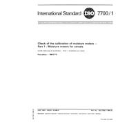 ISO 7700-1:1984, Check of the calibration of moisture meters -- Part 1: Moisture meters for cereals
