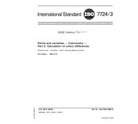 ISO 7724-3:1984, Paints and varnishes - Colorimetry - Part 3: Calculation of colour differences