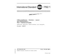 ISO 7752-1:1983, Lifting appliances - Controls - Layout and characteristics - Part 1: General principles