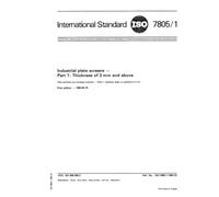 ISO 7805-1:1984, Industrial plate screens -- Part 1 : Thickness of 3 mm and above