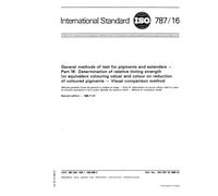 ISO 787-16:1986, General methods of test for pigments and extenders - Part 16 : Determination of relative tinting strength (or equivalent colouring ... coloured pigments - Visual comparison method