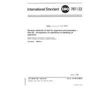 ISO 787-22:1980, General methods of test for pigments and extenders - Part 22 : Comparison of resistance to bleeding of pigments