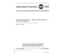 ISO 8152:1984, Earth-moving machinery - Operation and maintenance - Training of mechanics