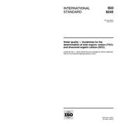 ISO 8245:1999, Water quality -- Guidelines for the determination of total organic carbon (TOC) and dissolved organic carbon (DOC)